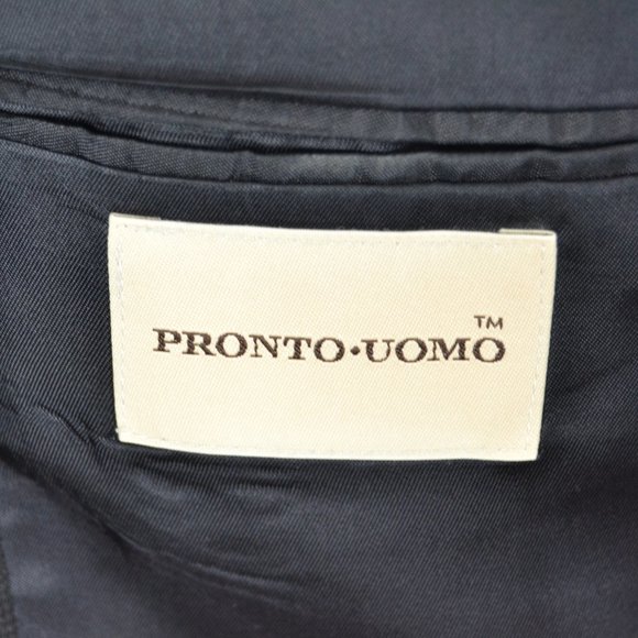 Pronto Uomo 36R Sport Coat Blazer Suit Jacket Navy - Picture 8 of 8